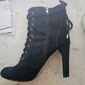 Black suede boots